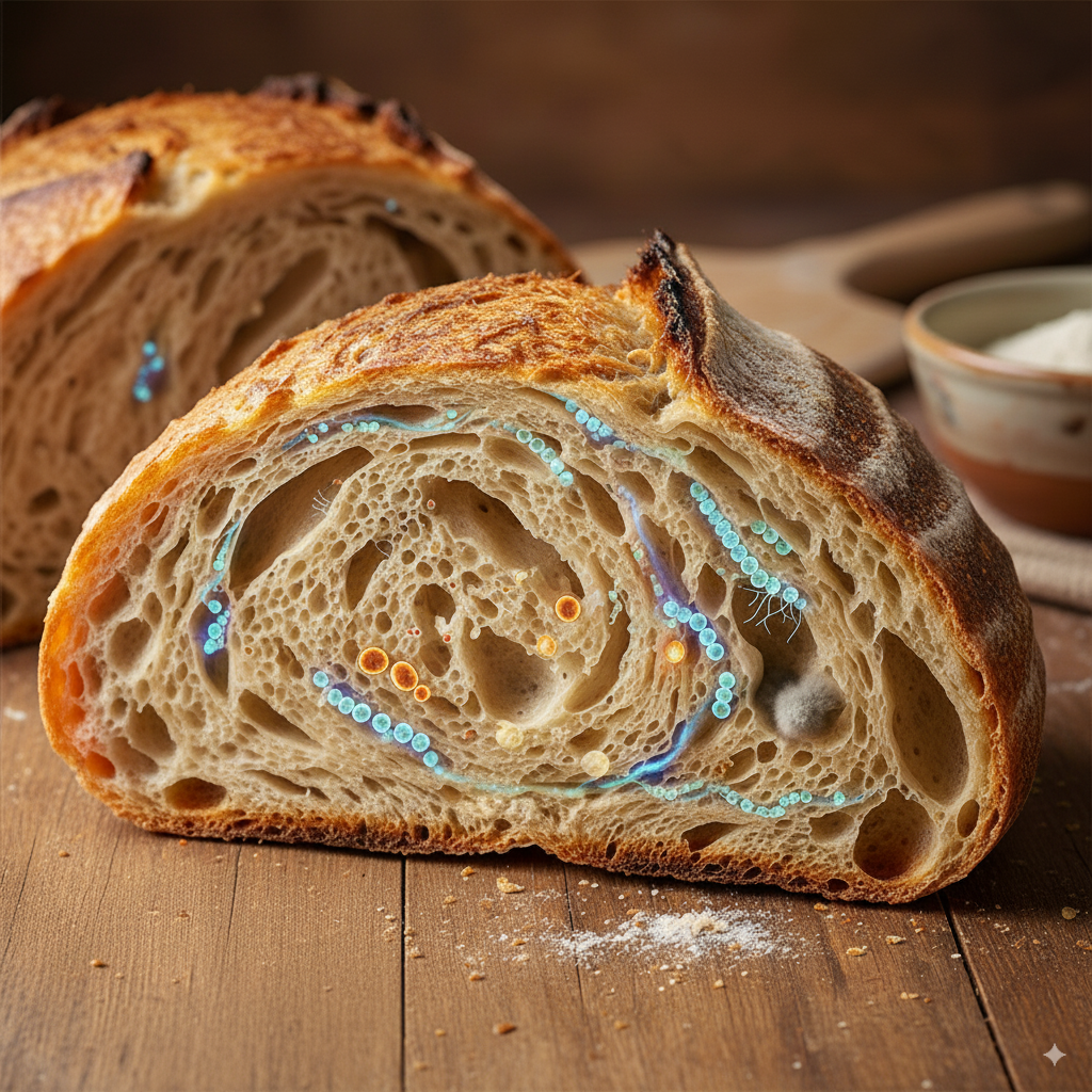 Sliced loaf of bread