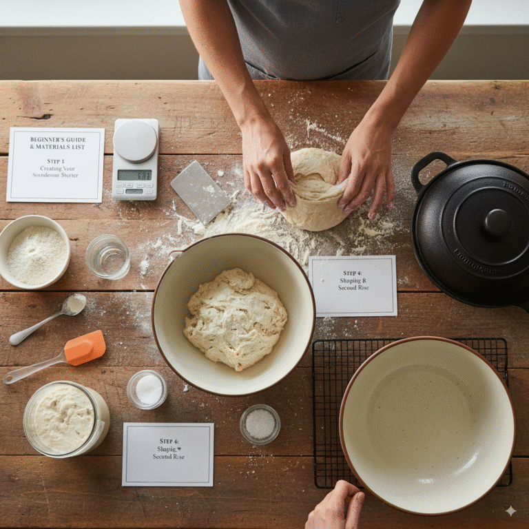 Items for baking sourdough bread