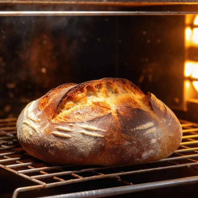 Sourdough in an oven